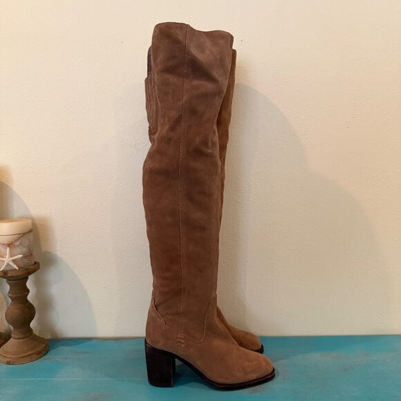 Jeffery Campbell Women's Brown Suede Boho Slouch Cottage OTK Boots Size 8 - Picture 1 of 10